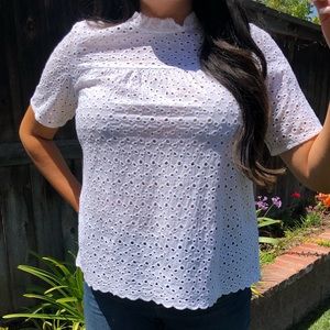 White eyelet blouse